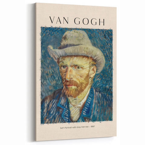 Vincent van Gogh Wall Art - Self-Portrait with Grey Felt Hat, Canvas Print