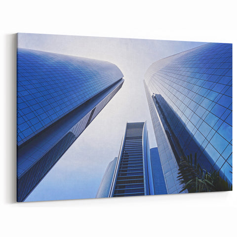 Modern Abu Dhabi Skyline Art - Etihad Towers Architecture Canvas Print