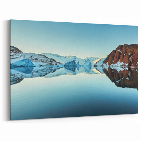 Greenland Landscape Art - Reflective Icebergs and Calm Arctic Waters
