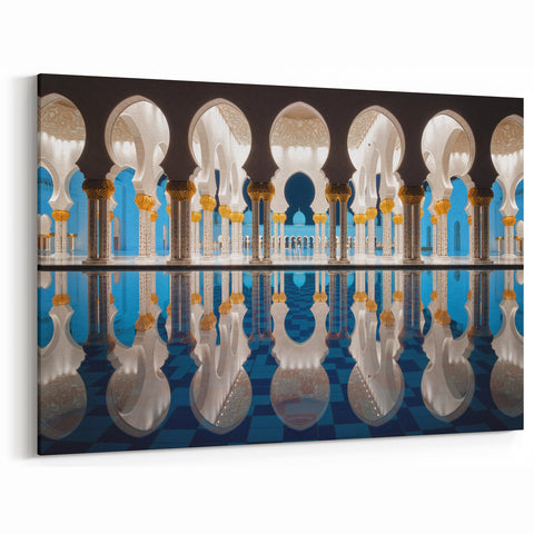 Sheikh Zayed Mosque Reflection Canvas - Elegant Abu Dhabi Wall Art