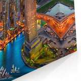 Dubai Marina Skyline Art - Vibrant Dubai Canvas Prints Featuring Iconic Night Views