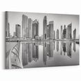 Dubai Black and White Art - Stunning Dubai Canvas Prints Featuring Skyline Reflections