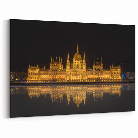 Budapest Canvas Prints - Hungarian Parliament Reflections at Night