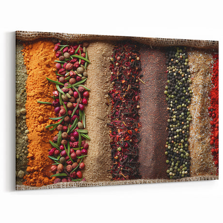 Dubai Spice Row Art - Vibrant Canvas Prints Featuring Colorful Spice Market Display