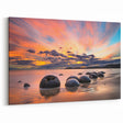 Otago Wall Art - Central Otago Canvas  Moeraki Boulders at Sunset