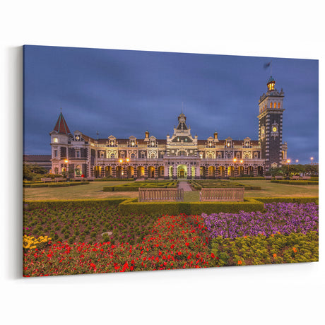 Otago Wall Art - Dunedin Railway Station  Historic New Zealand Canvas