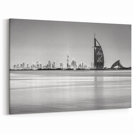 Burj Al Arab Architectural Prints - Black and White Dubai Skyline Art