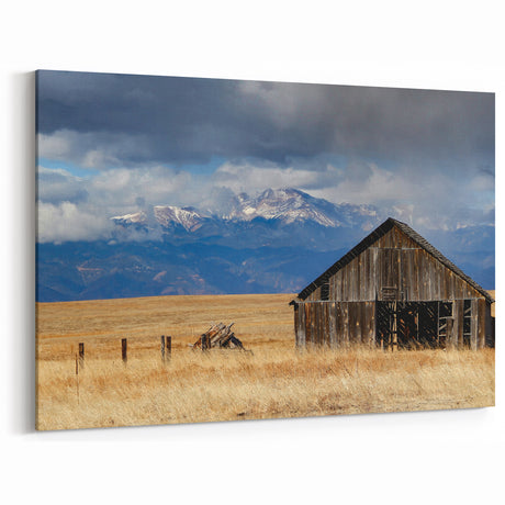 Pikes Peak Wall Art - Rustic Colorado Mountain Barn Print for Home Decor