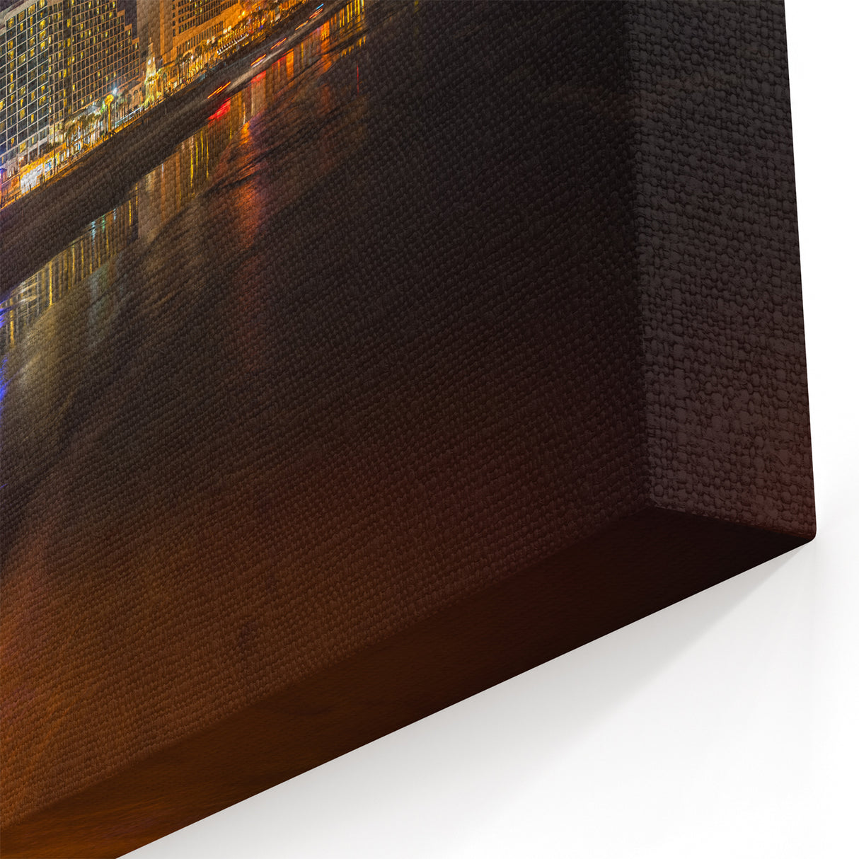 Daytona Wall Art - Nighttime Cityscape with Ferris Wheel Reflections