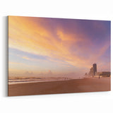 Daytona Wall Art - Serene Beachfront with Golden Sunrise and Cityscape