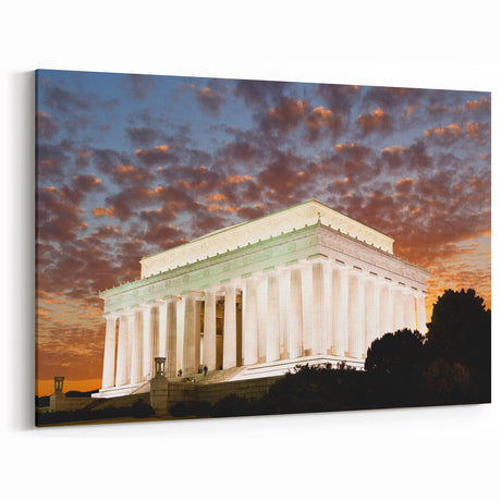 Lincoln Memorial Canvas - Majestic Washington DC Sunset Wall Art