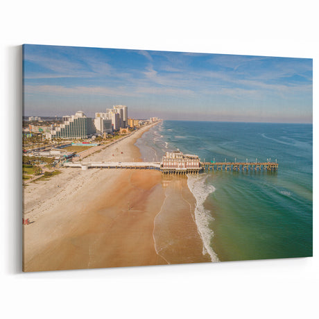 Daytona Beach Aerial View - Scenic Coastal Florida Art on Canvas