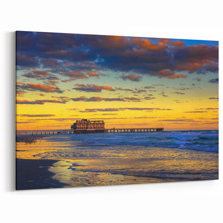 Daytona Beach Pier at Sunset - Vibrant Coastal Florida Art on Canvas