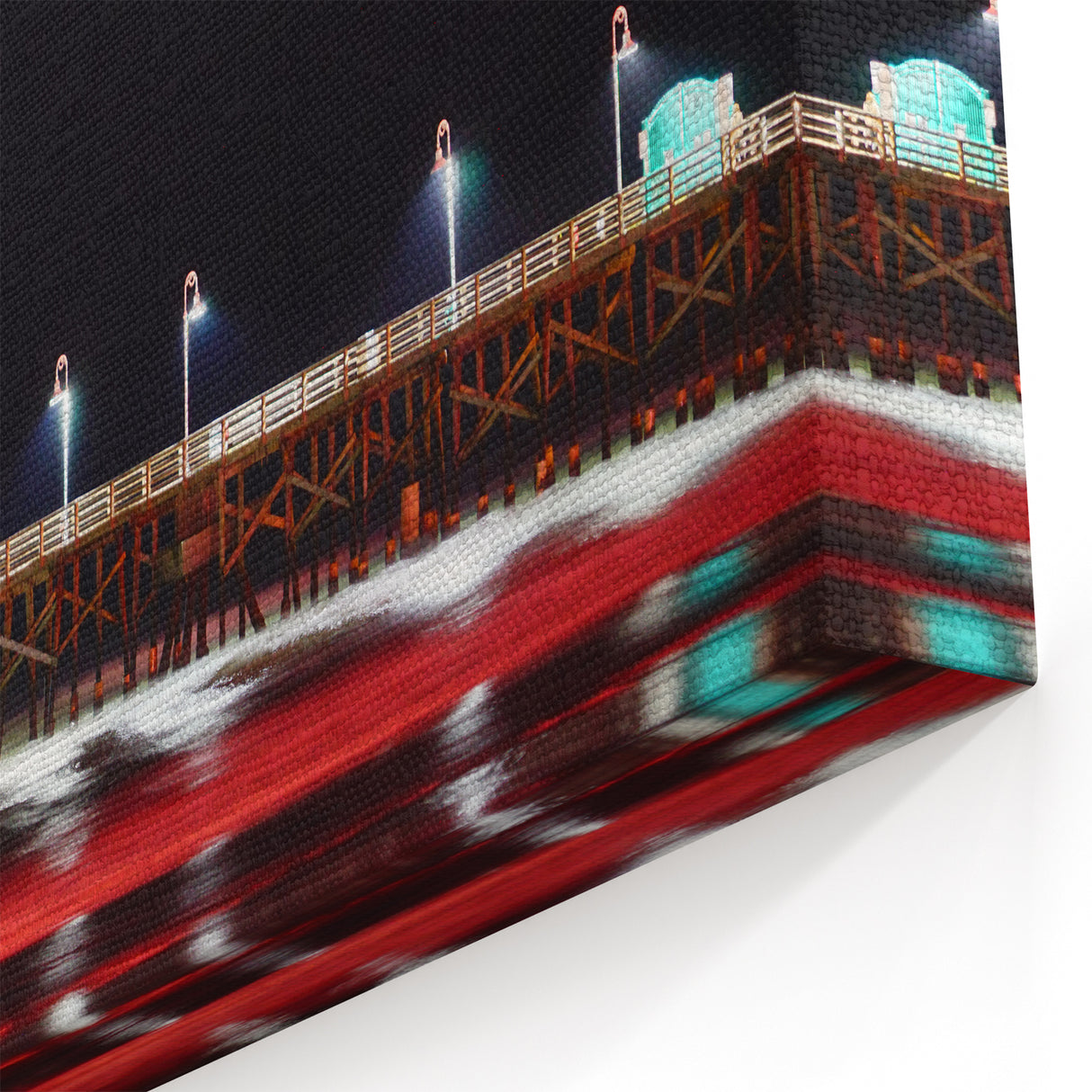 Daytona Beach Pier at Night - Dramatic Coastal Florida Art on Canvas