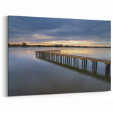 Serene Daytona Beach Dock at Dusk - Scenic Coastal Florida Art on Canvas