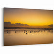 Golden Sunrise with Birds - Serene Coastal Daytona Beach Art on Canvas