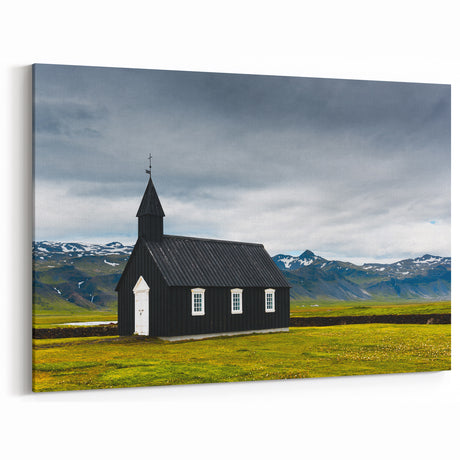 Nordic Wall Art - Black Church of Budir Iceland Canvas