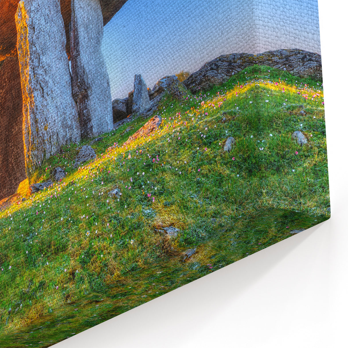 Irish Landscape Art - Dolmen in Morning Light and Clear Sky