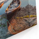 Ireland Wall Art - Tranquil Lake Scene with Boats at Sunrise