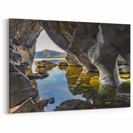 Ireland Wall Art - Captivating Cave and Lake Scenic Print