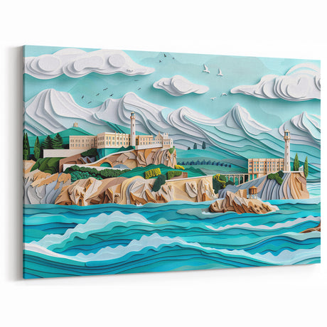 Alcatraz Island Pop Art – Vibrant San Francisco Bay Art Print