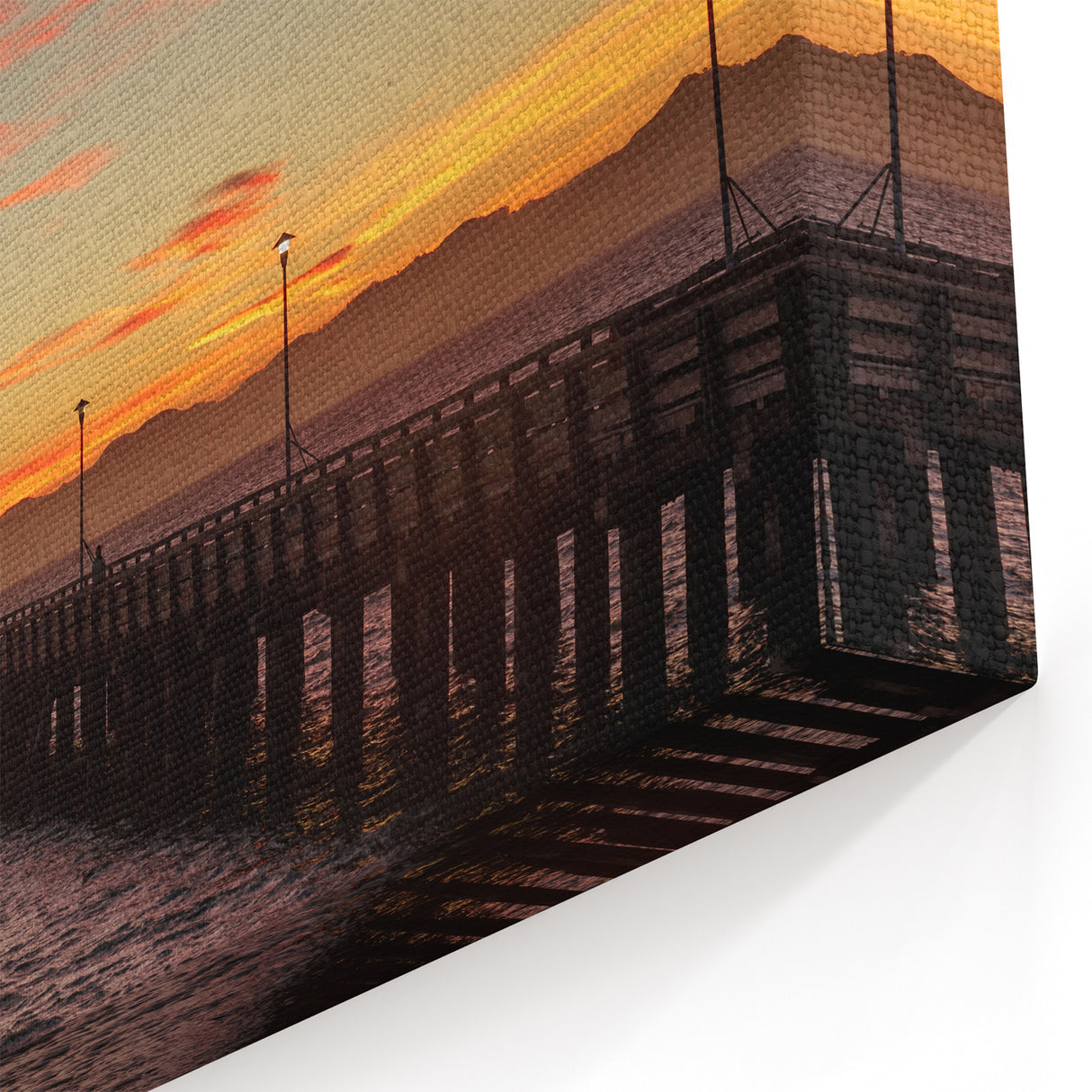Berkeley Sunset Pier Art - Scenic Coastal View on Stretched Canvas