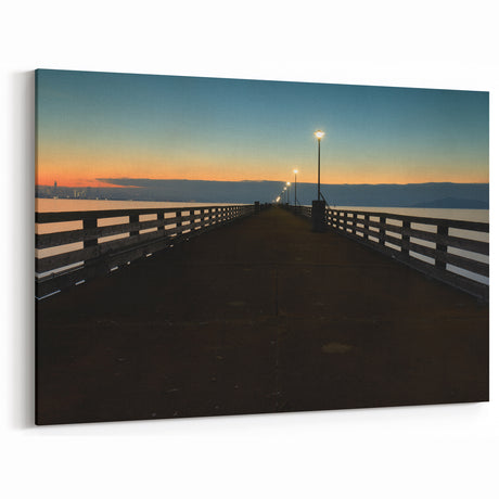Twilight Pier Art - Berkeley Waterfront View on Canvas Print