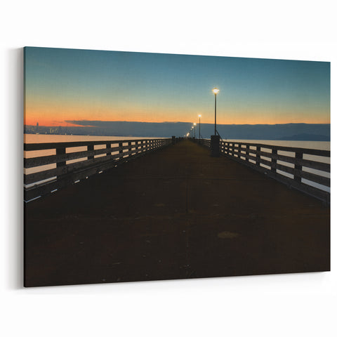 Twilight Pier Art - Berkeley Waterfront View on Canvas Print