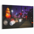 Beverly Hills Night Art - Santa Monica Boulevard with Bokeh Lights