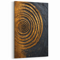 Geometric Spiral Strokes in Gold and Black – Abstract Line Canvas Art
