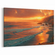 Golden Sunset over Big Sur Coastline – Captivating California Wall Art