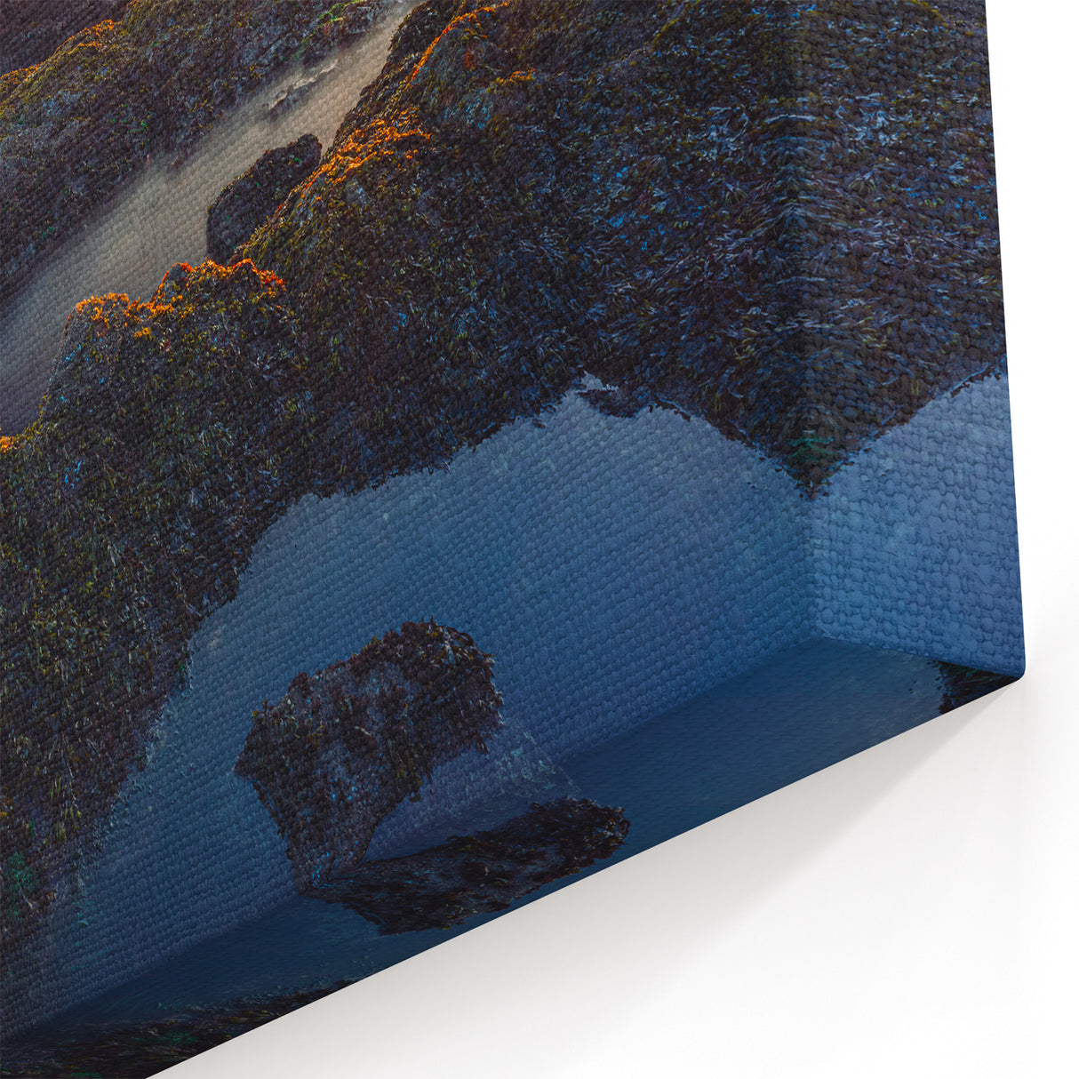 Scenic Olympic National Park Art - Vibrant Sunset Over Rocky Coast