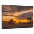 Palouse Photography Canvas - Red Barn Sunset in Washington Landscape