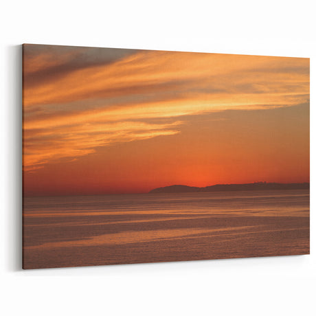 Golden Sunset Ocean Print – Catalina Island Coastal Canvas Art