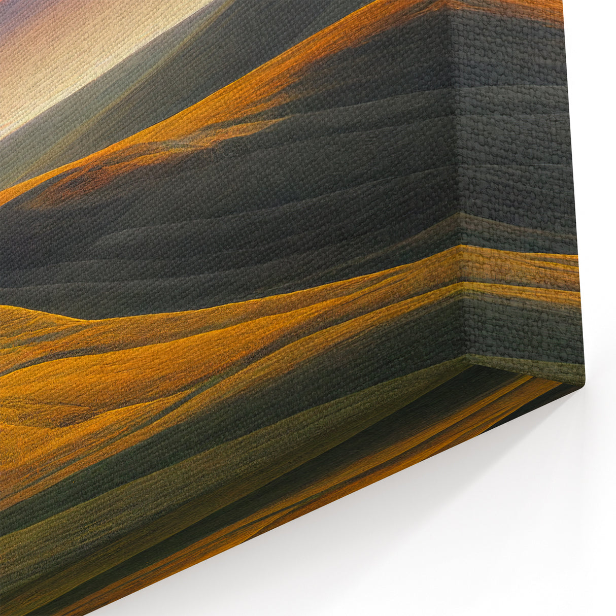 Palouse Region Art - Red Barn at Sunset on Rolling Hills Canvas or Acrylic