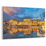 South of France Wall Art - Sunset Waterfront Scene in Provence Harbor