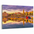 French Riviera Art - Sunset Reflections in Coastal Provence Harbor