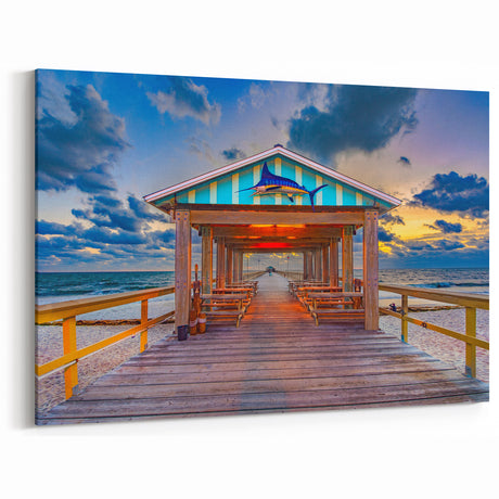 Fort Lauderdale Pier Wall Art - Florida Scenic Waterfront Canvas Print