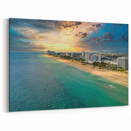 Florida Coastal Cityscape Print - Fort Lauderdale Skyline Wall Art