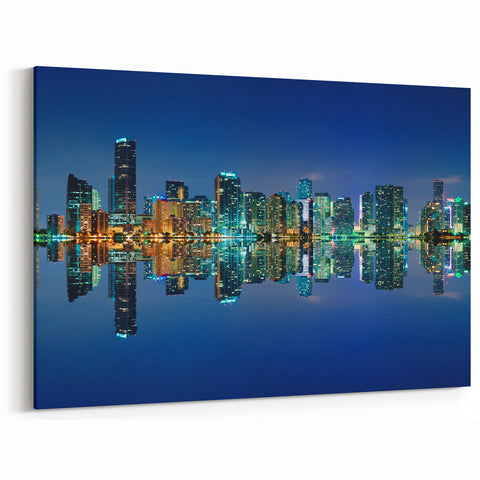 Stunning Miami Skyline Art – Vibrant Cityscape Canvas for Home Decor