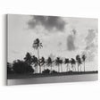 Serene Coastal Landscape Canvas - Miami Black and White Palm Tree Art