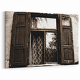 Rustic Masonry Wall Art - Aged Window in Brick & Stone Canvas Print