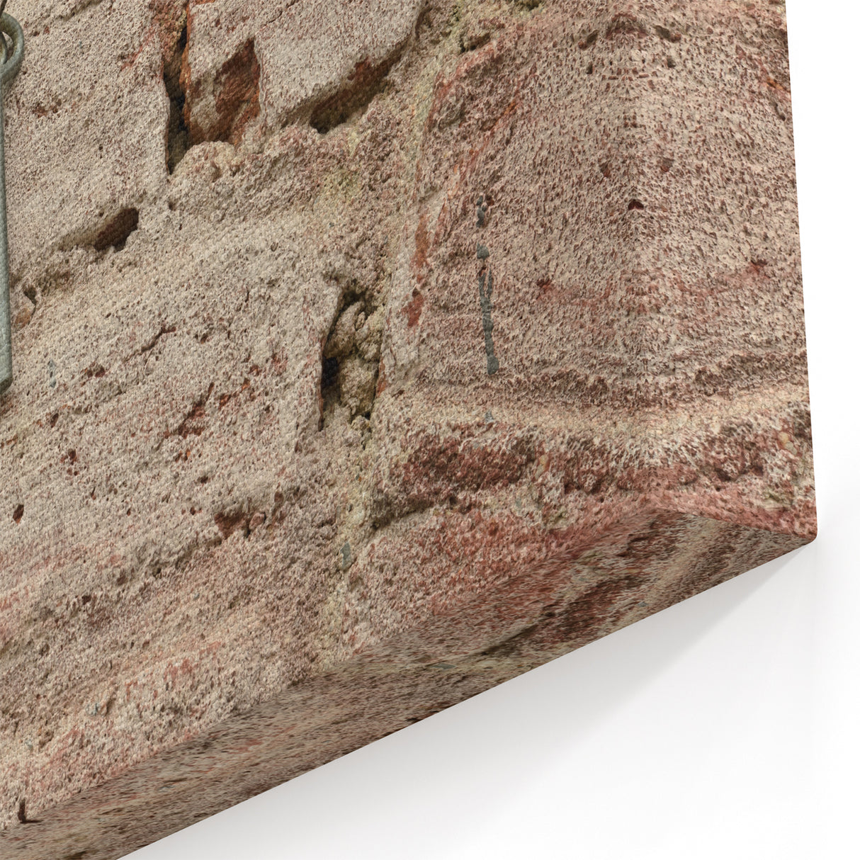 Masonry Wall Art - Vintage Key on Textured Brick Wall Canvas Print