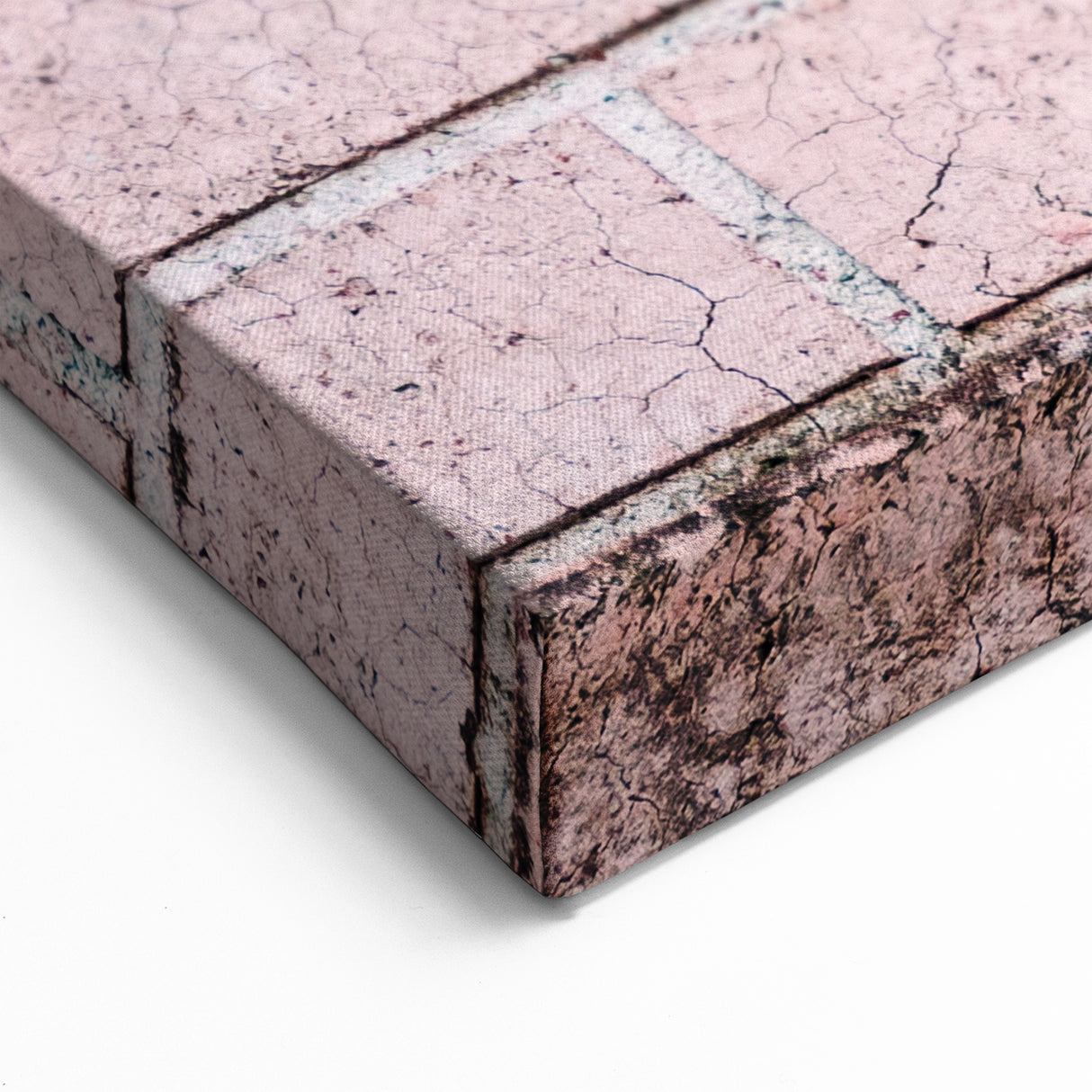 Masonry Wall Art - Ornate Decorative Panel on Pink Brick Canvas Print