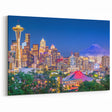 Seattle Skyline at Night with Space Needle – Vibrant Cityscape Photography