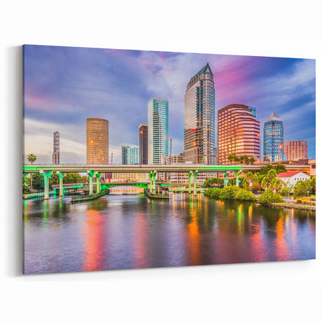 Vibrant Tampa Skyline Art – Colorful Tampa Cityscape Wall Art for Home Decor