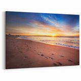 Wellington Landscape Paintings - Sunset Beach Footprints New Zealand Art