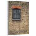 Masonry Wall Art - Rustic Window on Weathered Brick Wall Canvas Print