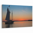 Wellington Harbor Art - Sailboat Silhouette at Sunset Canvas Print