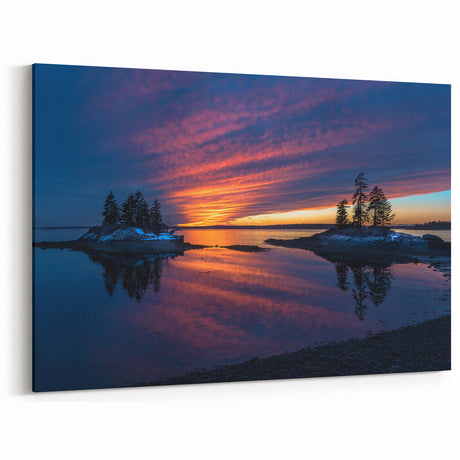 Wellington Skyline Photography - Dramatic Sunset over Island Reflections
